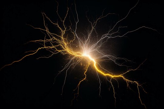 A black-background lightning bolt with a yellow center. Generative AI