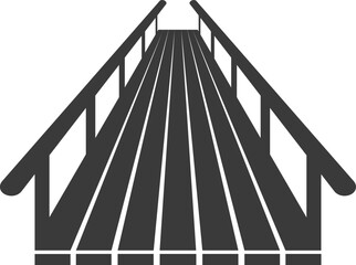 Wooden suspended bridge glyph icon isolated on white background.Vector illustration.