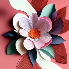 flower vector summer flora bloom daisy decoration 3D template 
