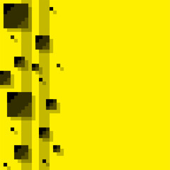 Pixelated Style Yellow Background with Black Shining Square Frame