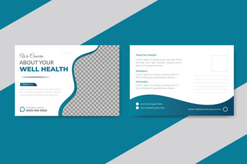 Professional Medical post card design template
