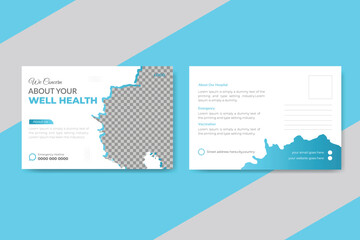Professional Medical post card design template
