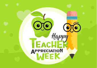 Teacher appreciation week banner, poster, illustation