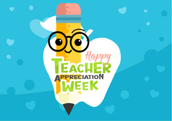 Teacher appreciation week banner, poster, illustation