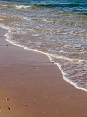 Azure sea coast on South of France with reddish plage