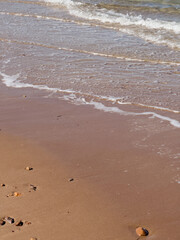 Azure sea coast on South of France with reddish plage