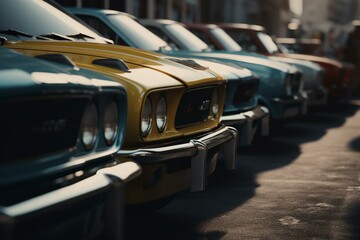 Group of cars together. Generative AI