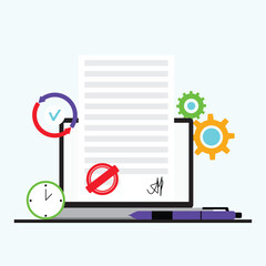 Online digital signature and stamp on document