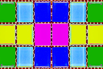 A close-up view of ceramic tile and small brick used for facing wall and houses. Abstract...