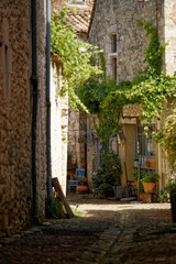 street in the town of Issigeac, Dordogne-France
