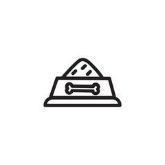 Bowl Dog Food Outline Icon