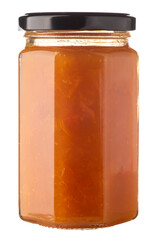 apricot jam in glass jar
