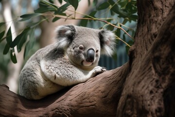 Koala bear on tree - generative ai