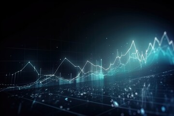 Fototapeta premium Abstract of Financial growth chart increase to new high investment, Generative AI