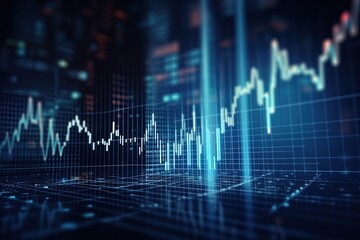 Fototapeta premium Abstract of Financial growth chart increase to new high investment, Generative AI