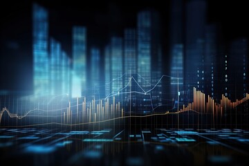 Abstract of Financial growth chart increase to new high investment, Generative AI