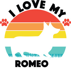 Naklejka premium dog t-shirt design - I love my Dog - Best Dog Tshirt design