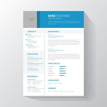 Elegant Clean Resume Cv layout Template