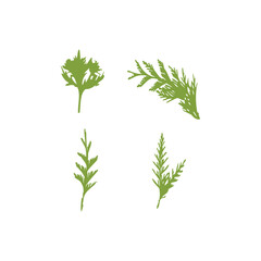 green fern leaf set logo design