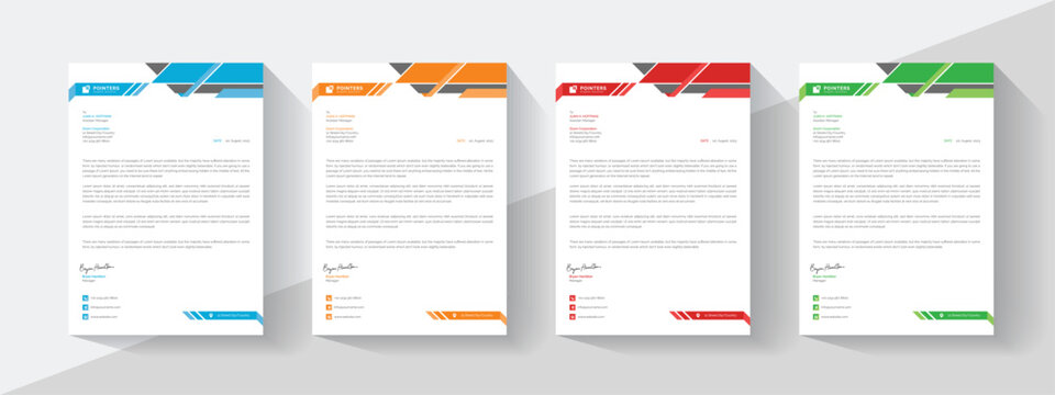 Elegant abstract corporate letterhead set template, Clean modern letterheads templates design for your business and project, Vector illustration