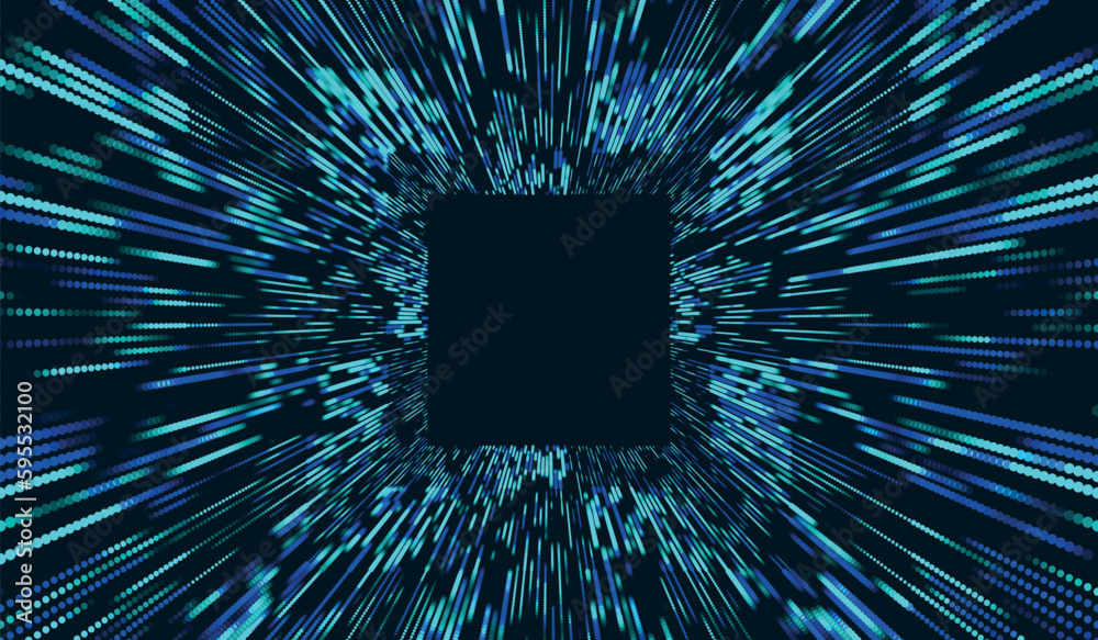 Poster colorful tunnel background. abstract digital background. big data visualization. data flow informati