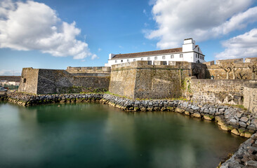 Forte de Sao Bras - Coastal Renaissance fortress dating to 1552 in Ponta Delgada, Sao Miguel...