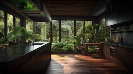 Fototapeta premium Luxury house middle in the jungle with homely designed where you don't have to be afraid that neighbors are too close or if you just need a little alone