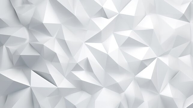 Abstract white 3d polygonal pattern texture background, AI concept © 016Graphics