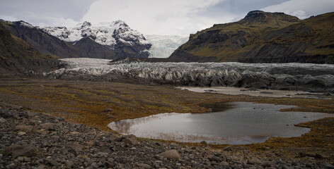 Vatnajökull glacier lake in iceland