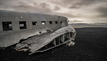 plane wreck of sólheimasandur on iceland