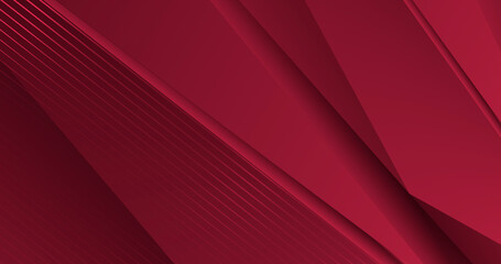3d Abstract luxury maroon polygonal shapes. Red gradient with diagonal stripes. Geometric graphic dynamic trendy background. Luxury dark presentation backdrop. Amazing deluxe striped business template