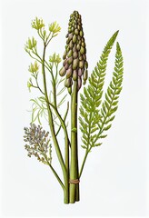 Asparagus, or Garden Asparagus, Sparrow Grass, Asparagus Officinalis Abstract Generative AI Illustration