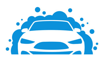 Stylized vector image of a car wash