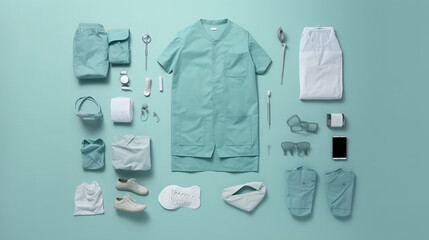 Set of medical clothes. Generative Ai