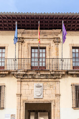 Town hall facade in Cangas del Narcea, Asturias, Spain
