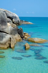 The turquoise blue warm sea in Koh Samui invites you for a swim