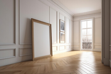 Beautiful Blank Photo Frame in Modern Boho Bohemian Room Cladding Classy Office Living Room Neutral Pastel Colours