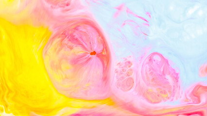 Fluid Art. Abstract colorful background. Colorful spots on water surface