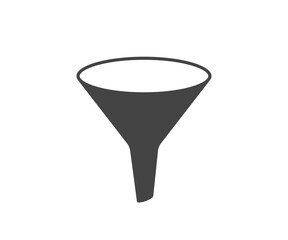 Funnel icon vector. Sort sign, filter symbol black and white.