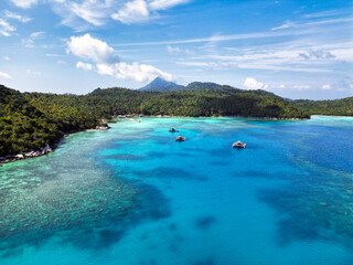 defaultIndonesia Anambas Islands - Drone view Telaga Island coast line