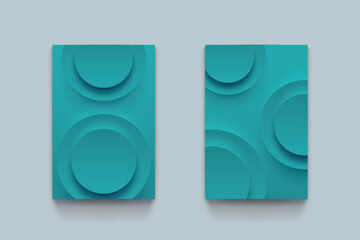 abstract blue color circle boards with shadow