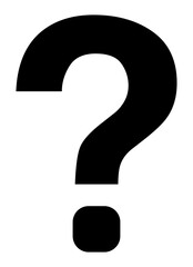 black flat simple question mark symbol