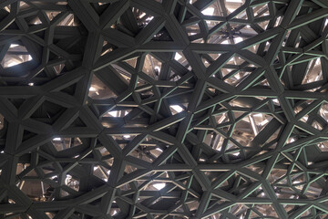 Shot of the metallic ceiling structure. Concept