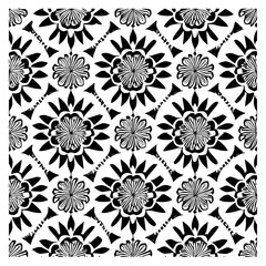 Floral Mandala Pattern Vector Black and White Design