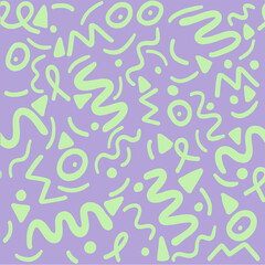 Geometric shapes neon colours violet and green