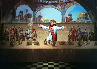 Jesus and apostles the last supper	