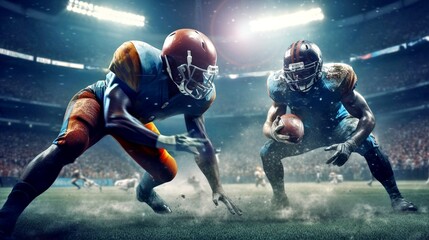 Fototapeta premium American football players in stadium
