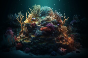 Fototapeta na wymiar Sea’s generative coral reef. Generative AI