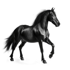 Obraz na płótnie Canvas black horse isolated on white