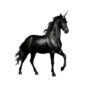 black unicorn isolated on white